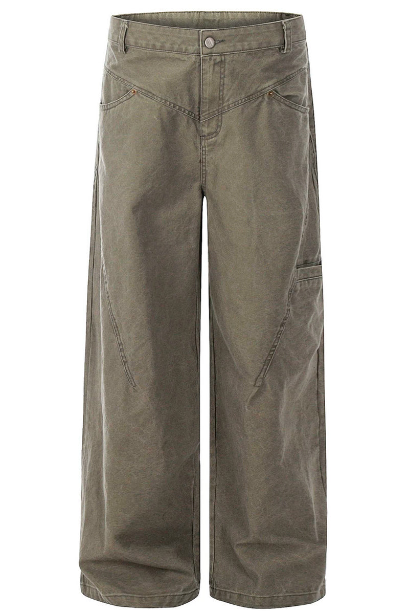 Distressed Gray Relaxed Cargo Pants