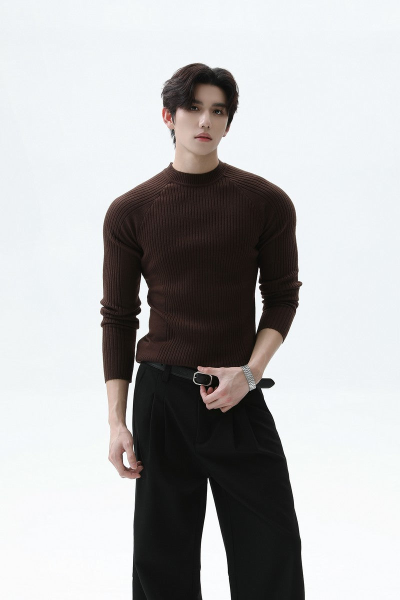 Ribbed Slim Fit Knit Tee