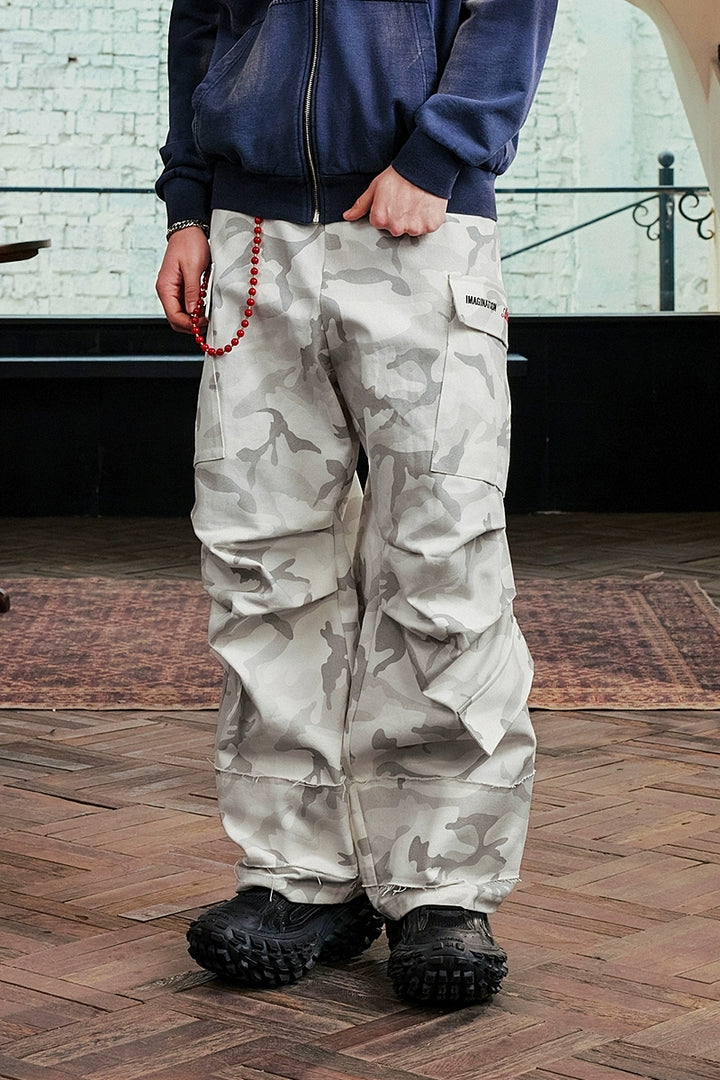 Heavyweight Camo Distressed Cargo Pants