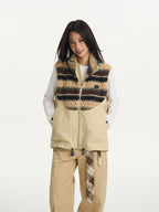 Pattern Fleece Beaded Vest