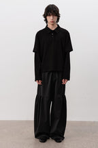Black Layered Polo Shirt
