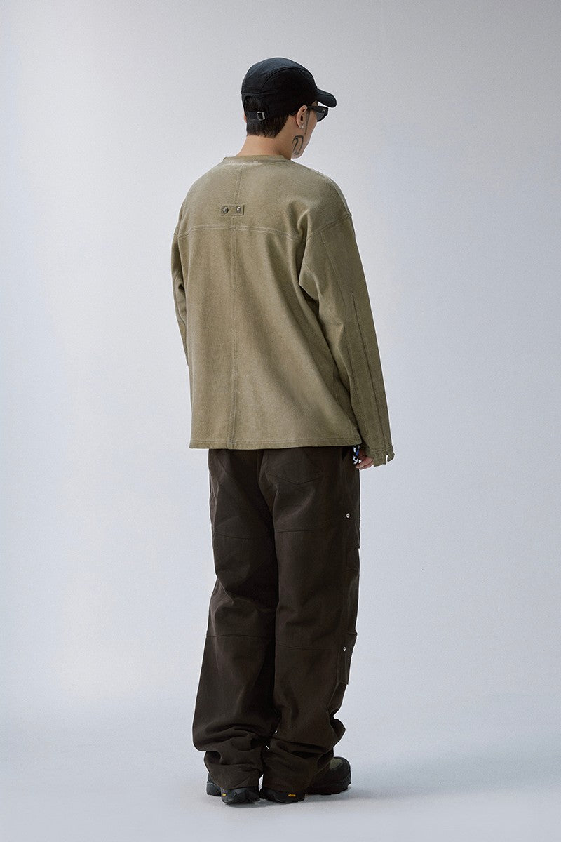 Distressed Patchwork Long Sleeve Tee