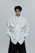 Ruched Scarf Collar Blouse