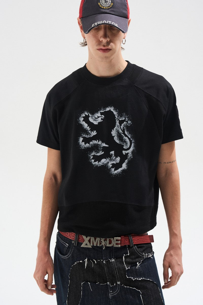 Spray Print Graphic Short Sleeve Tee