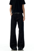 Red Contrast Flare Jeans