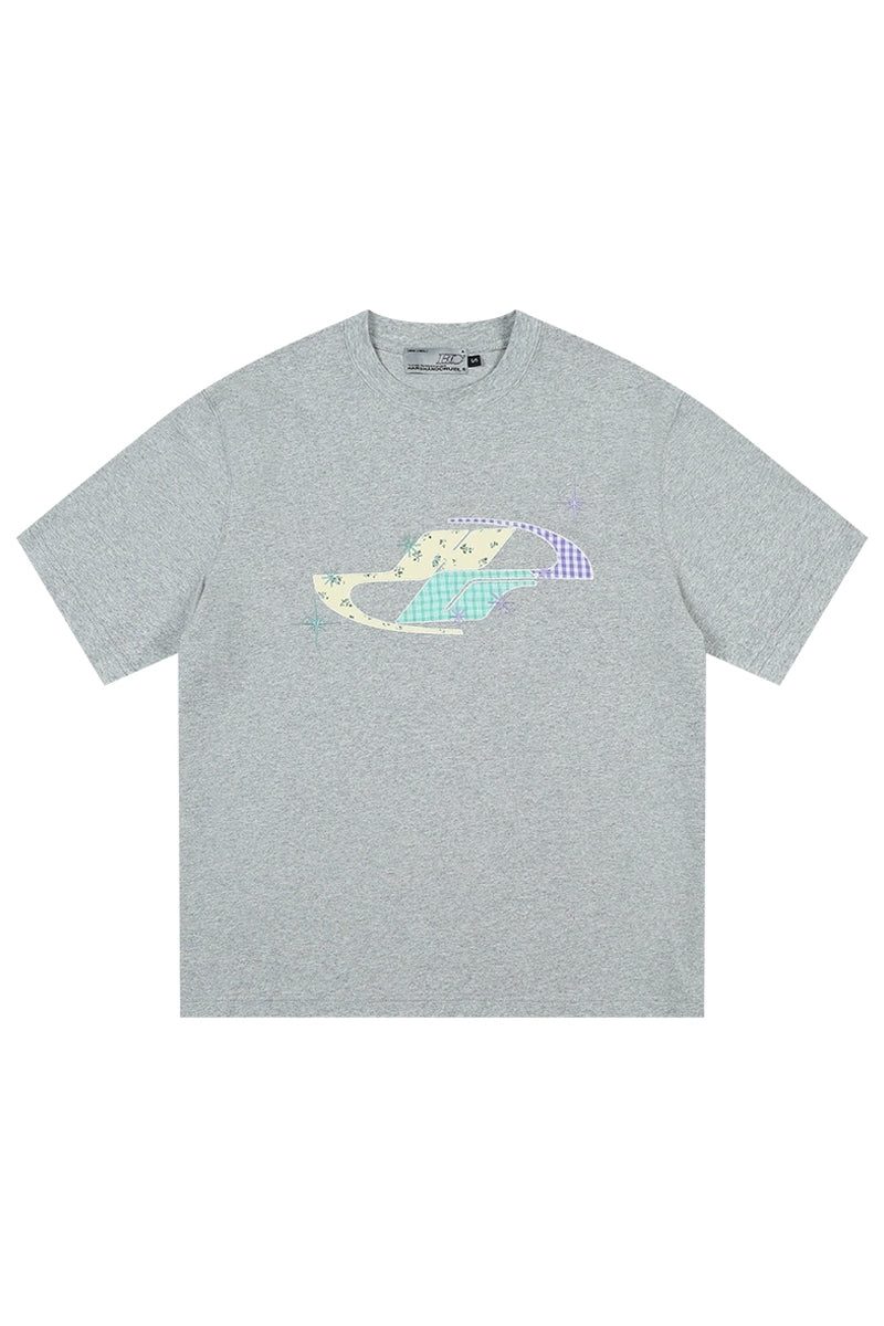 Patchwork Floral Embroidery T-Shirt