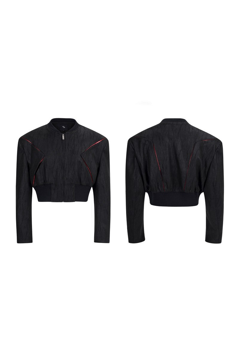 Cropped Suede Deconstructed Jacket