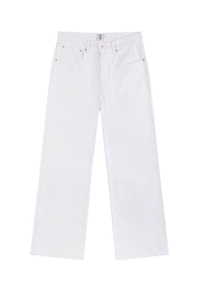 White Flare Washed Jeans
