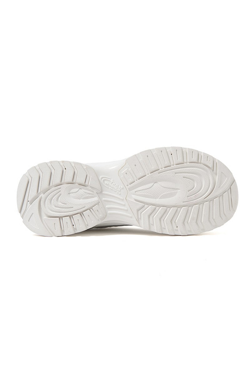 White Chunky Running Sneakers