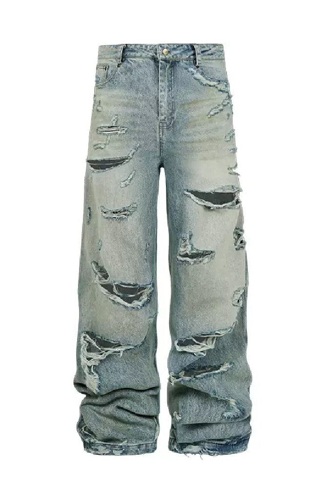 Distressed Heavyweight Denim Jeans