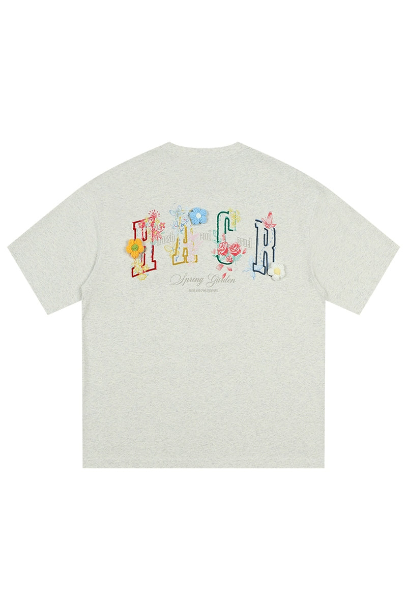 Handrawn Crayon Flower Loose Tee