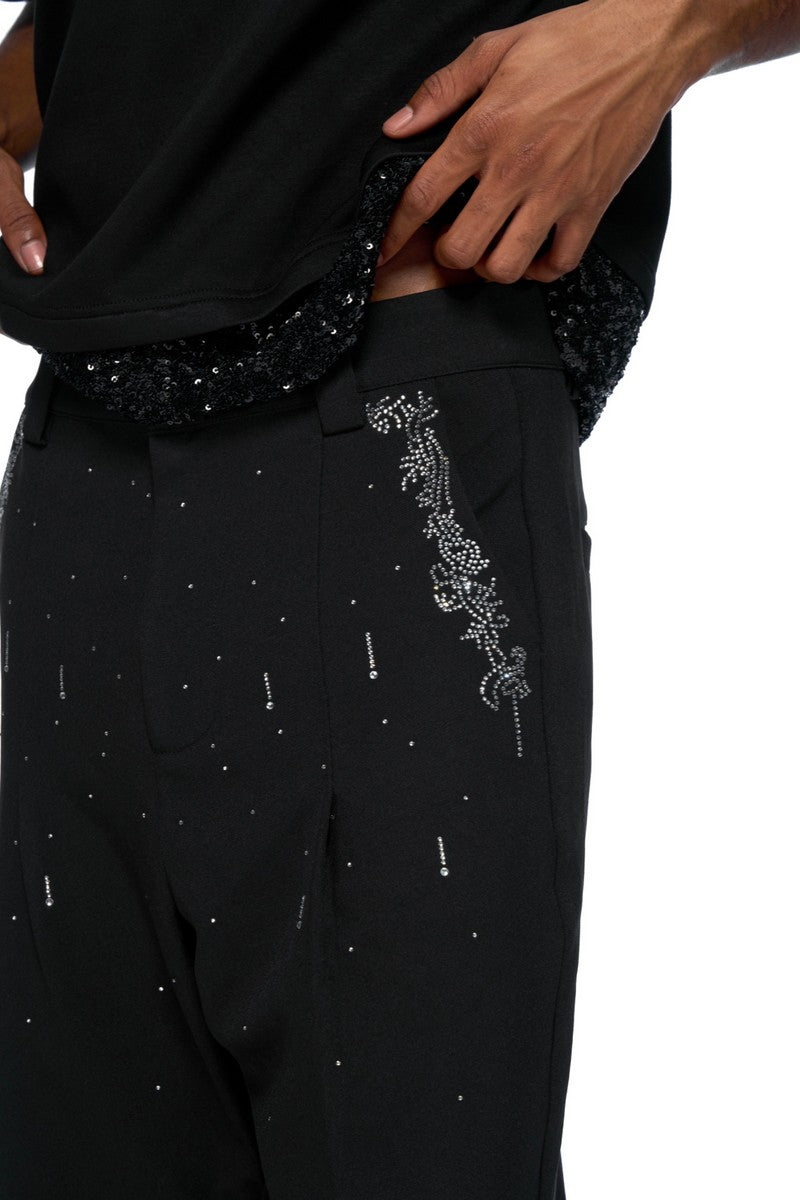 Rhinestone Flare Dress Pants