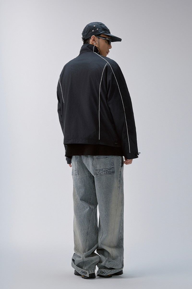 Embroidered Patchwork Track Jacket