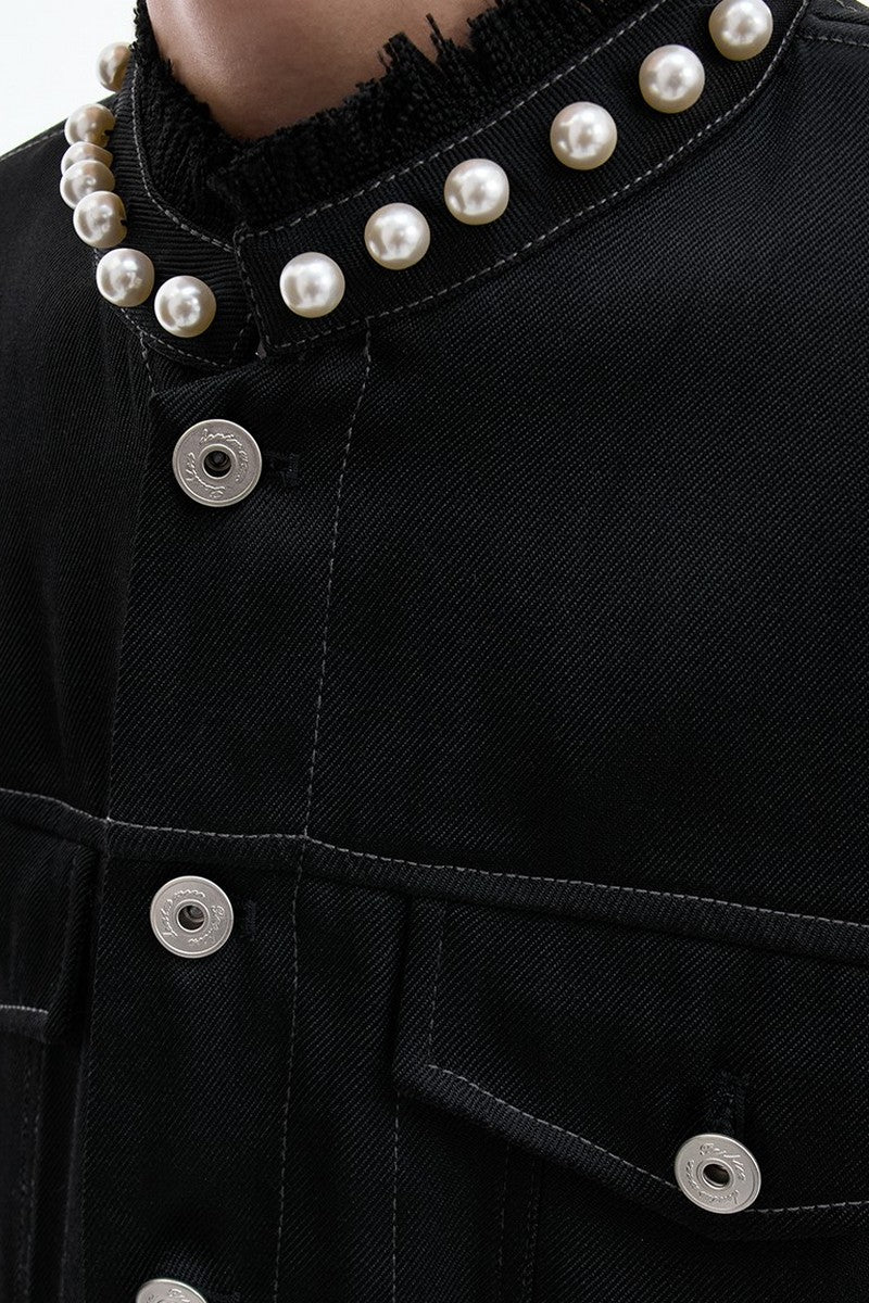 Pearl Trim Cropped Jacket