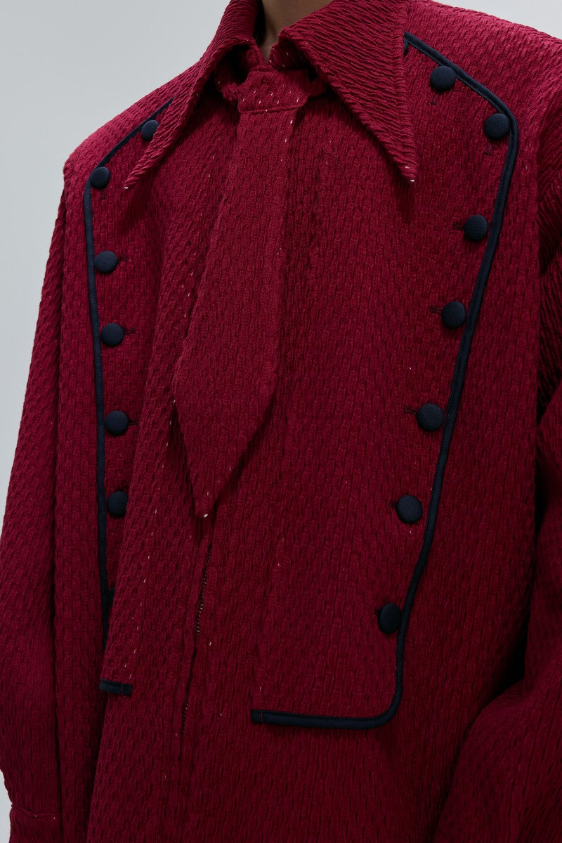 Double Breasted Woven Shirt Jacket