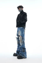 Armored Cross Cutout Denim