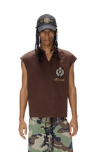 Frayed Embroidered Sleeveless Tee