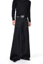 Draped Wide Leg Trousers