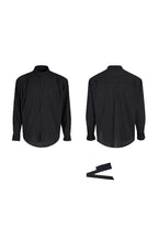 Ruffle Collar Striped Cotton Shirt