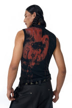 Graphic Mock Neck Tank