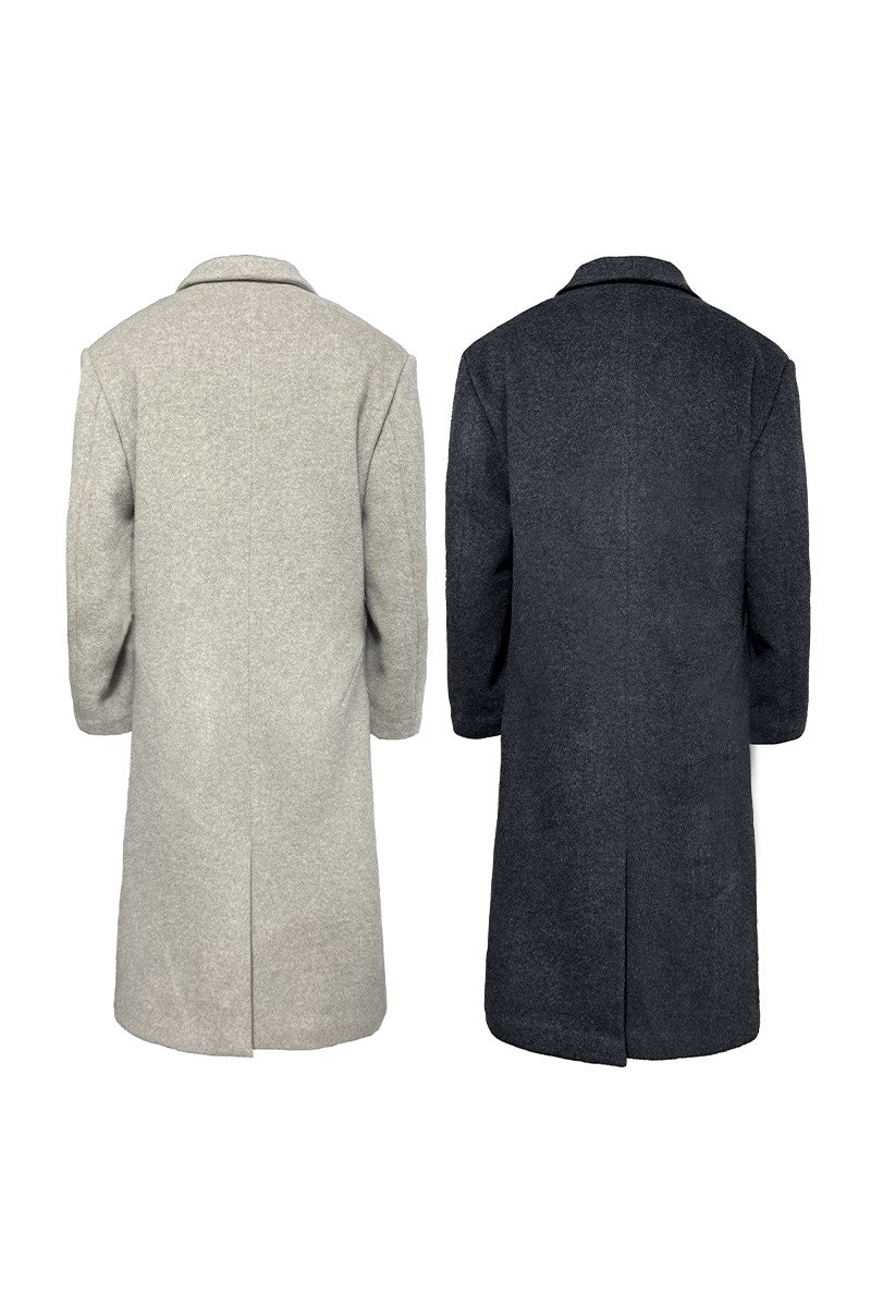 Wool Peaked Lapel Tailored Coat