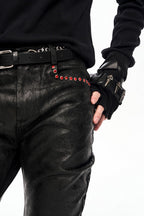 Waxed Flared Stacked Jeans