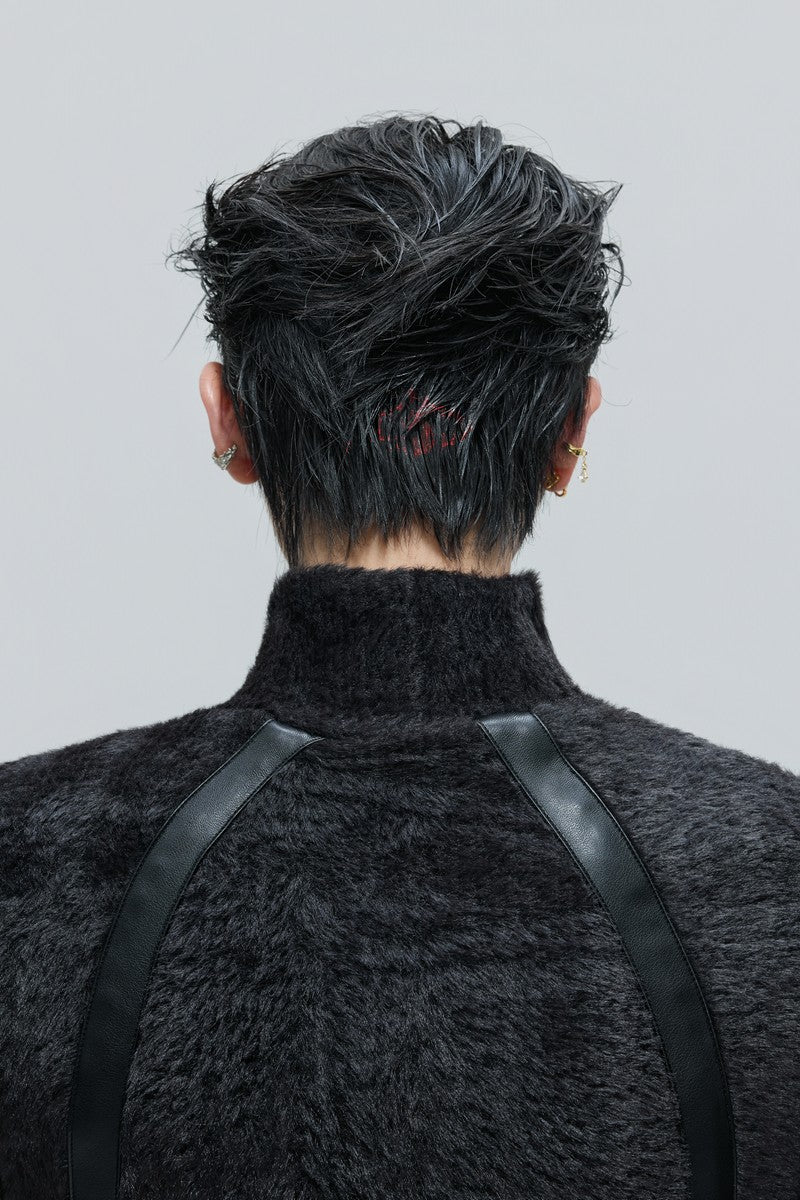 Deconstructed Fleece Turtleneck Top