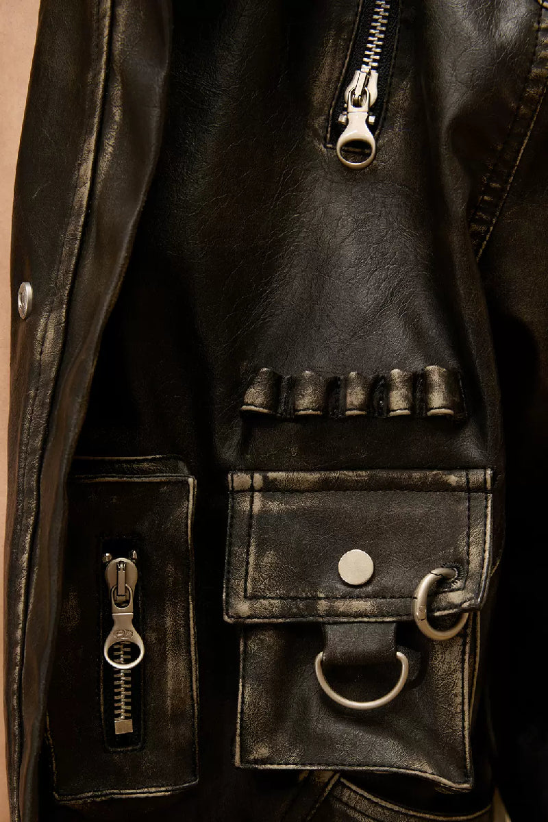 épine leather jacket Leather & Snakeskin Jacket |Python Snakeskin & Leather