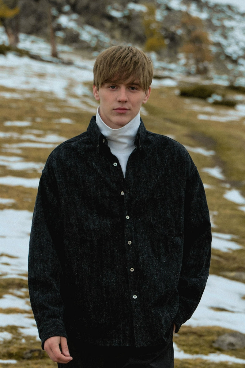 Washed Black Denim Shirt
