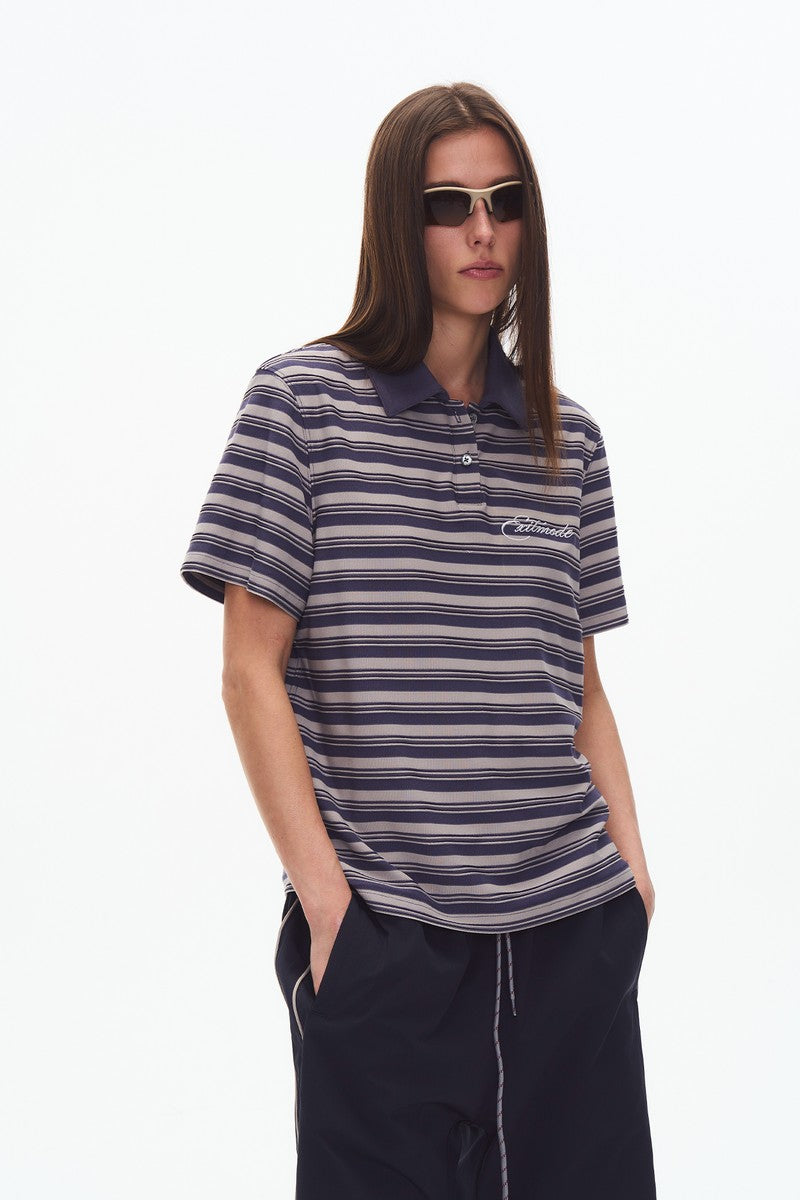 Striped Embroidered Polo Shirt