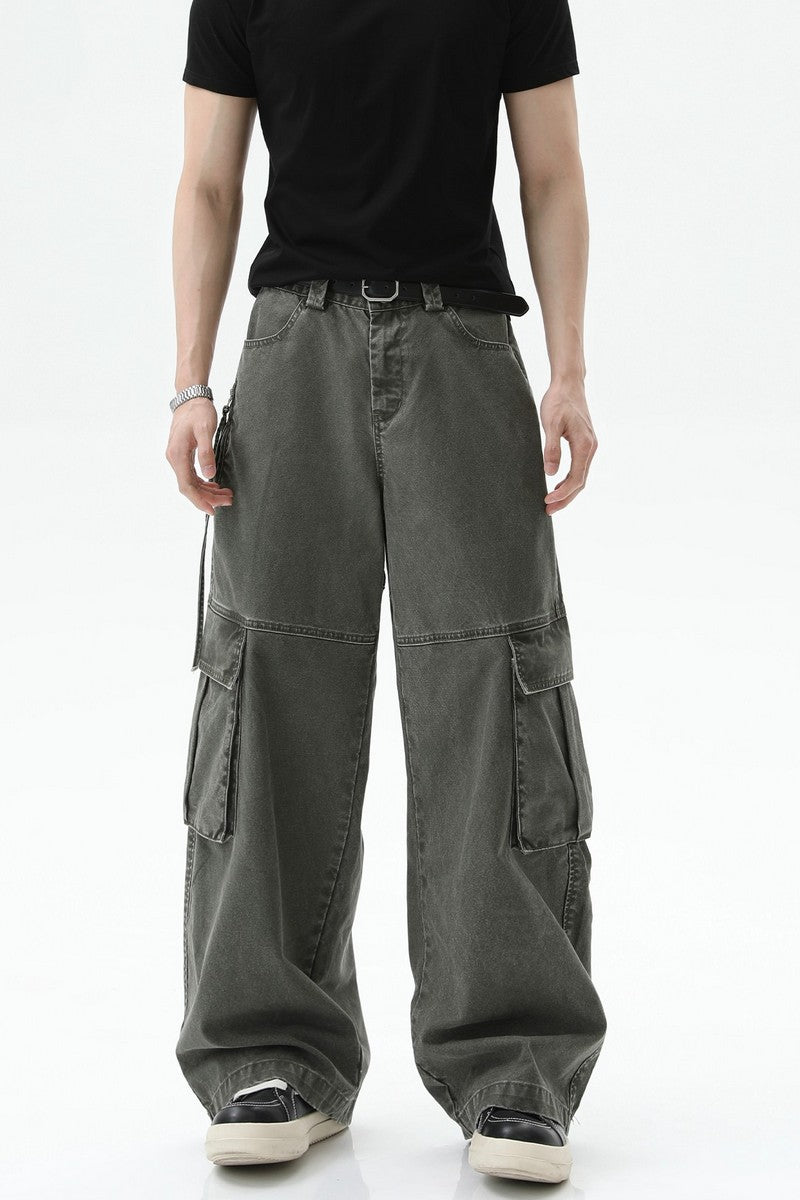 Deconstructed Cargo Denim Jeans