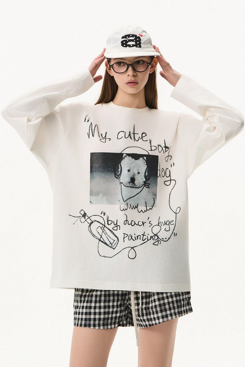 Graffiti Puppy Longsleeve Tee