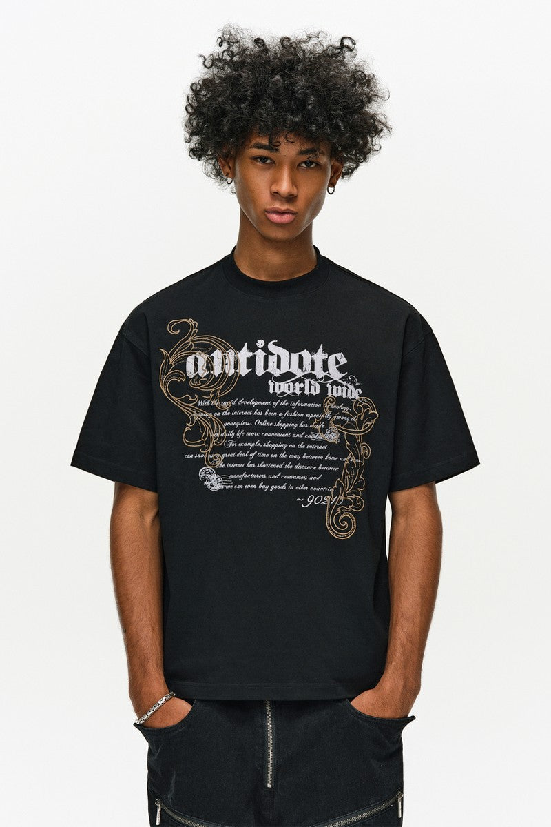 Iris Embroidery Script T-Shirt