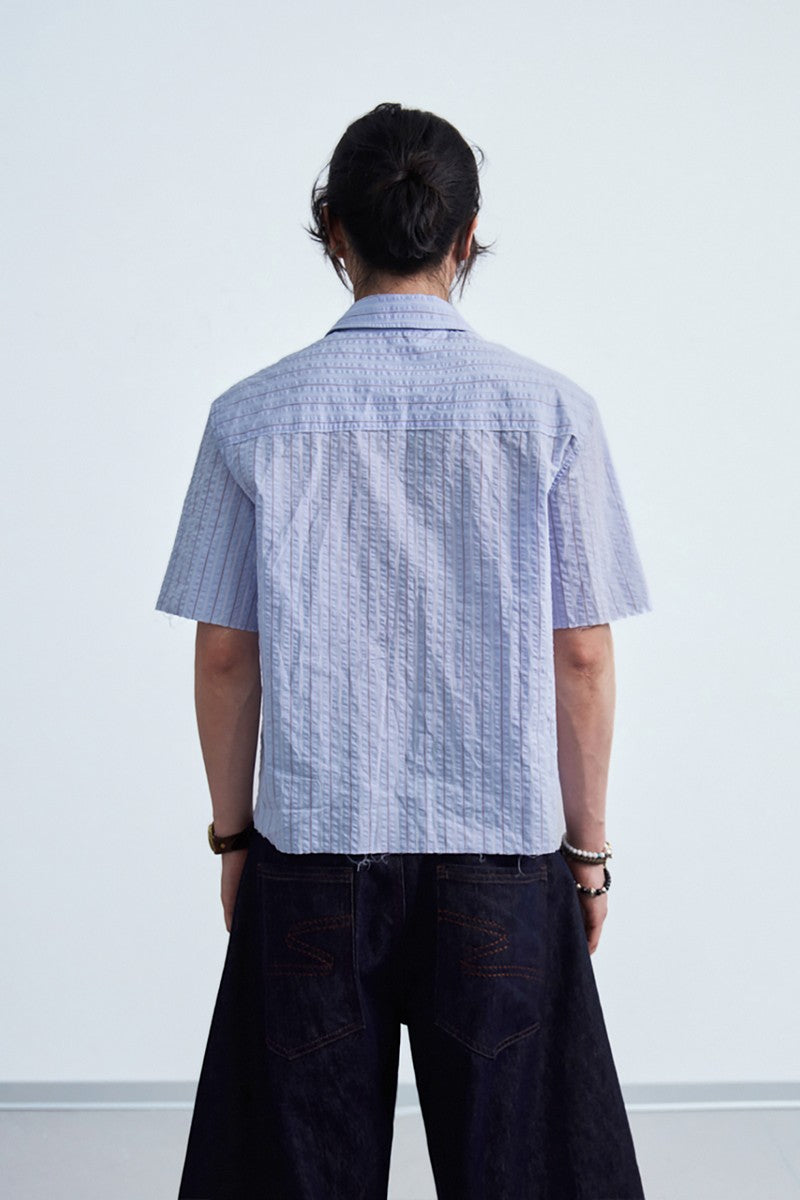 Badge Stripe Short Shirt