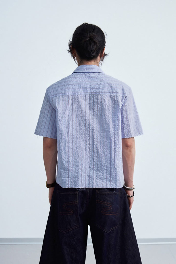 Badge Stripe Short Shirt