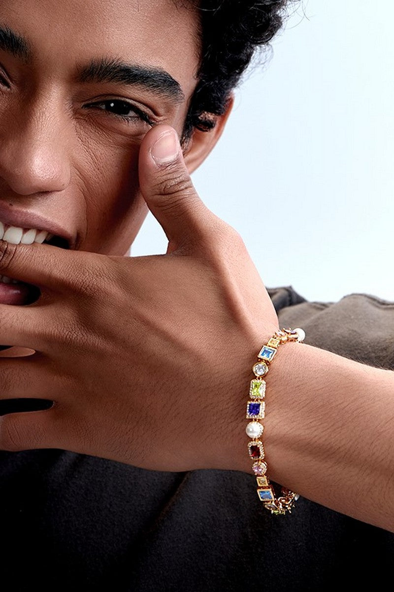 Zircon Pearl Bead Bracelet