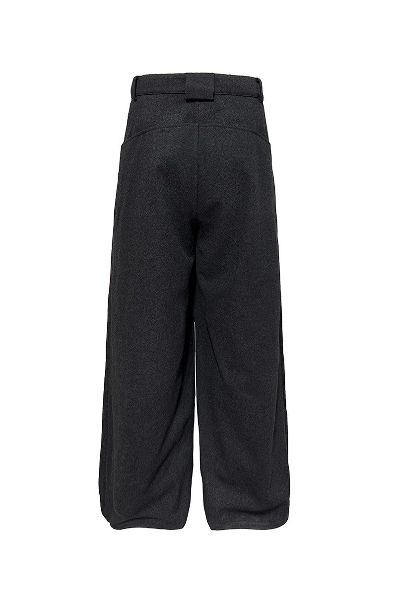 Double Waist Pleated Wool Pants