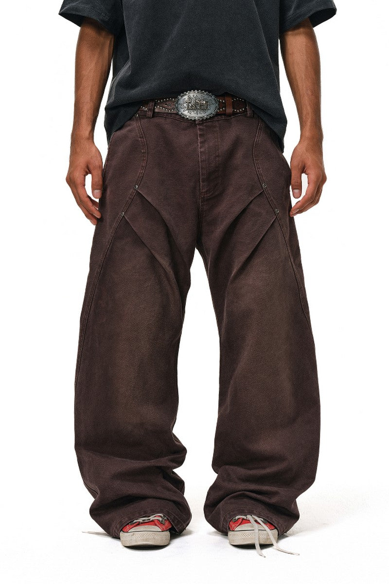 Washed Pleated Work Pants
