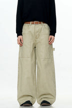Patchwork Wide-Leg Cargo Pants
