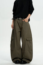 Brown Deconstructed Cargo Pants