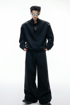 Layered Zip Mock Neck Sweater