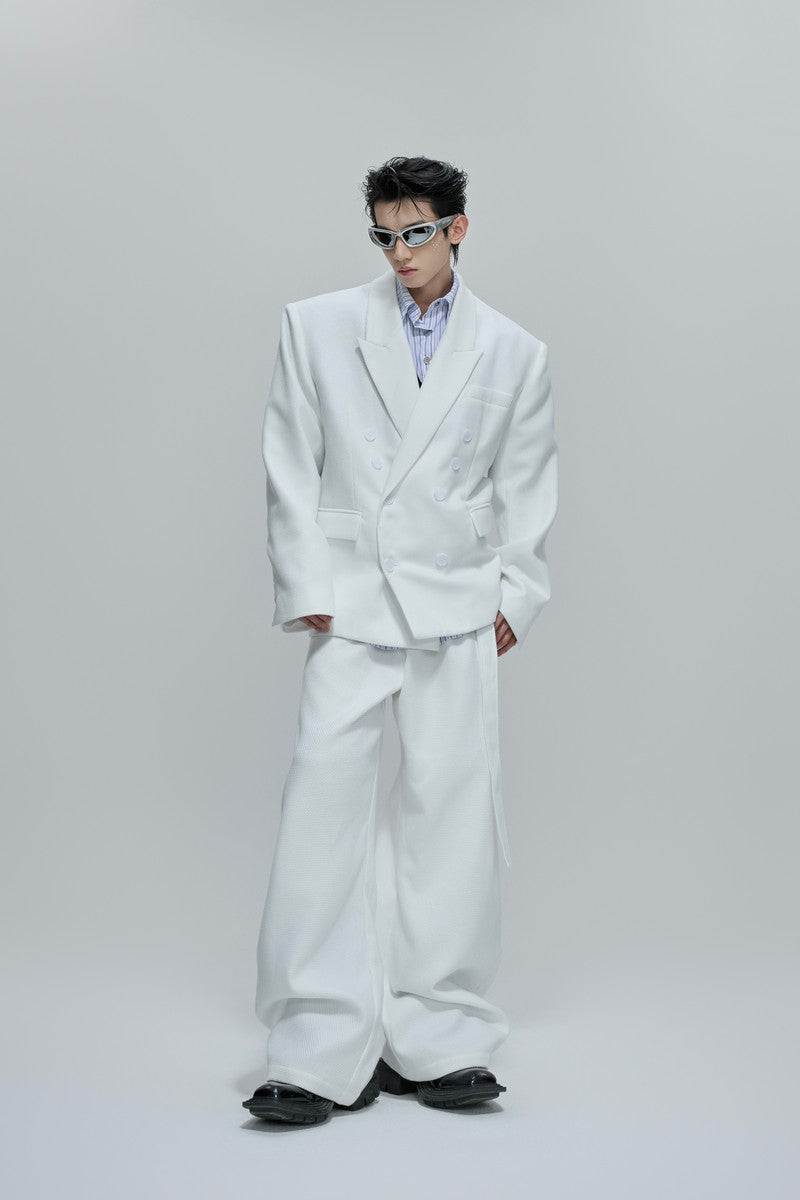 Waffle Textured Pearl Trousers