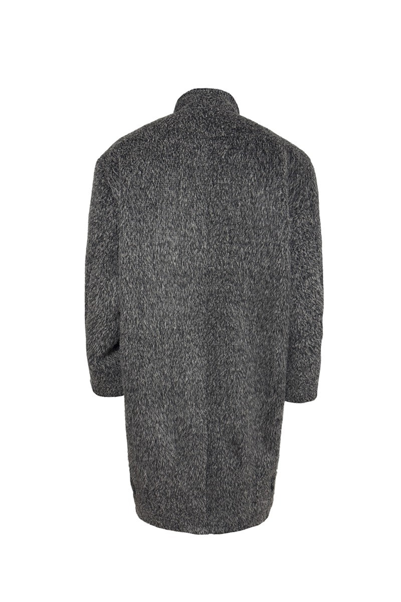 Pleated Cocoon Wool Overcoat