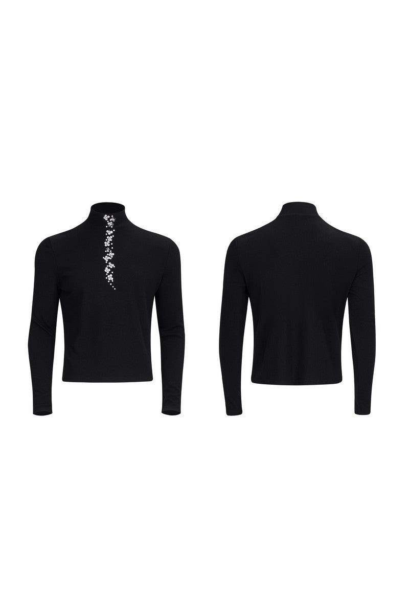 Mock Neck Fitted Tee