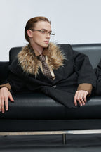 Fur Collar Wool Blazer Jacket