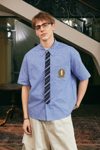 Plaid Tie Layered Shirt