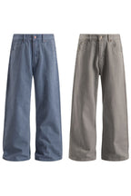 Washed Blue Flared Pants