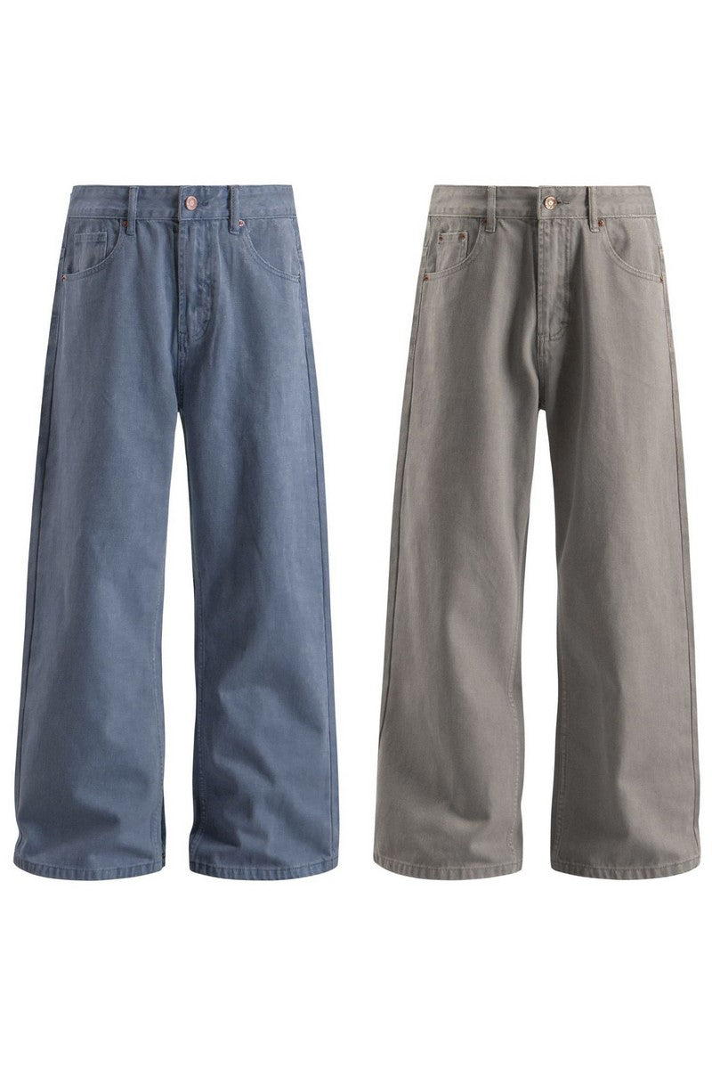 Washed Blue Flared Pants