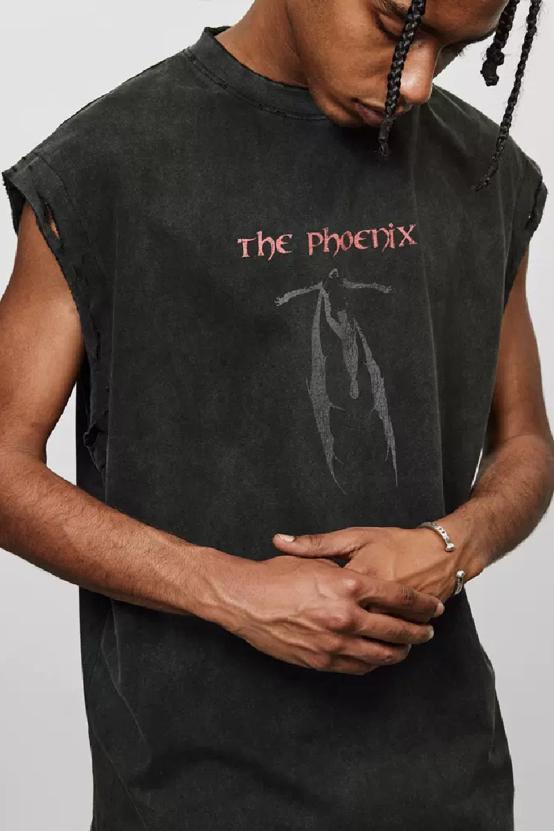 Vintage Phoenix Print Tank Top