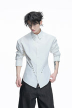 Studded Waist Pleated Shirt